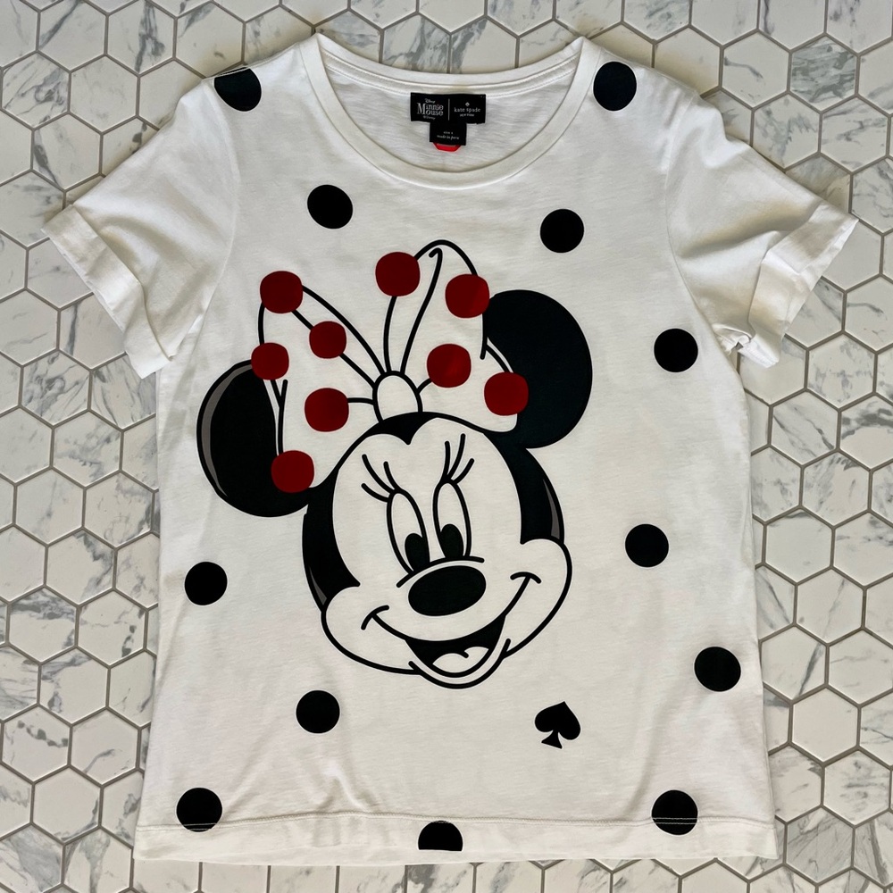 Kate Spade Minnie Mouse Polka Dot Tee - White & Black